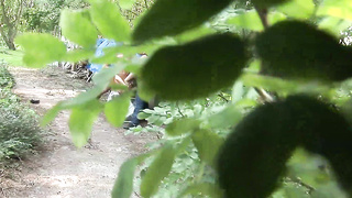 Young Tramp Anife Gets Lost In The Forest Then Humped By 2 Strangers