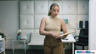 Assistant Strap-on Pummeled By Sapphic Chief Hd Cheap Pornography