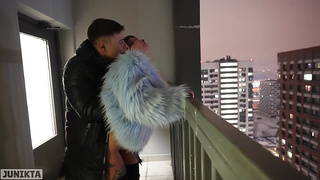 UNDIRECTED HUMP WITH A STRANGER IN AN ELEVATOR, ON A PUBLIC BALCONY, IN THE ENTRANCE