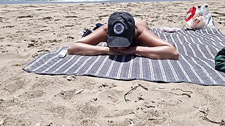 young doll gets pulverized on the beach by a stranger boning from behind