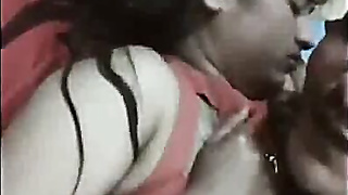 Indian Tamil Wifey Flashes Bosoms on VC and Plowing