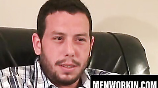 Mature jock busts cum everywhere after jacking off