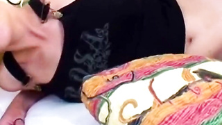 Super-fucking-hot light-haired amateur gf deep throats and tears up with facial cumshot