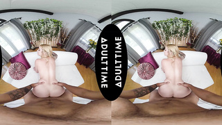 UP CLOSE VR Tatted Puny Hottie Stevie Moon Permits Pummel Her Rock-hard & Jism On Her Twat POINT OF VIEW