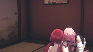 HERMAPHRODITISM THREE DIMENSIONAL FUCKY-FUCKY WITH MAID PINKISH HAIR