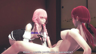 HERMAPHRODITISM THREE DIMENSIONAL FUCKY-FUCKY WITH MAID PINKISH HAIR