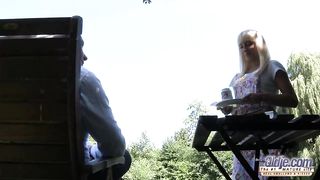 Blond gets plowed by gross elder stud