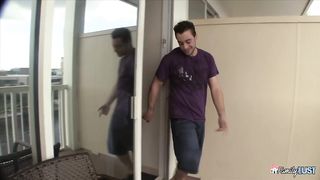 Public romp activity on a balcony