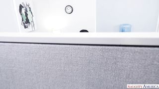 Victoria June trades in a fellatio for deep-throating off her job