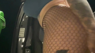 Sloppy dump sesh in a mall parking bunch — so risky and raw