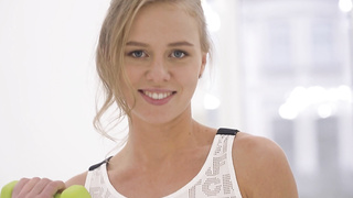 PLIABLE NUBILE GYMNAST OPENS UP ASSFUCKING fuck-hole on yam-sized meat stick