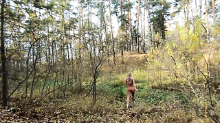 Nude Towheaded with a Good-sized Bootie Wanders Thru the Woods (ForestNymph)