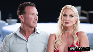 WIFE Super-steamy Light-haired COUGAR Tatiana Steele Gets Packed Up By BIG BLACK COCK While Spouse Films