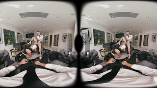 VR Plowers: 2 Super-fucking-hot Flight Attendants Shag A Pilot In Amazing FFM Threeway - VR Porno