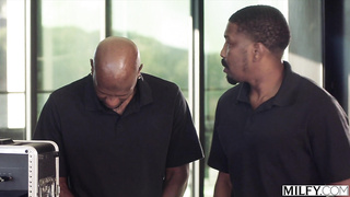 MILFY Cool Blond Housewife Melissa Stratton Gets Dual Teamed By 2 Good-sized BBCs