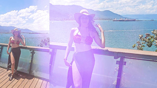I plumb a Latina tourist on the beach in Brazil
