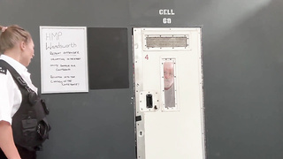 Faux Jail Gig Ass-fuck, Rump to Throat, Arse-licking, Mega Facial cumshot