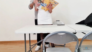 READ AND SCREW - My assistant reading a book for me while i drill her