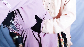 Muslim Hijabi Gorgeous Housewife Pulverizing with Neighbor - With Clear Bangla Audio