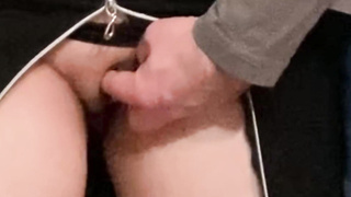 Pervert Elderly Fellow Frigging Steaming Honey in Public