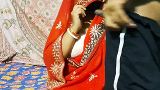 Unsatisfied wifey bang-out in crimson sare with spouse....