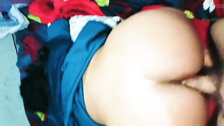 Neha bhabhi was very first time painfull bum sex Nailing with devar and deep throating spear in jaws in clear grubby Hindi audio