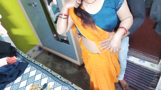 Fresh teen dressed in a saree.