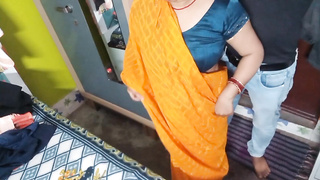 Fresh teen dressed in a saree.