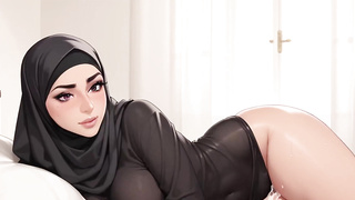 Arab Teenage School Woman Finger-tickling Her Cock-squeezing Puss – Hefty Booty & Hijabi Bod Uncovered