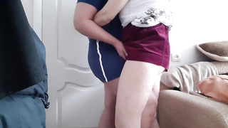 2 married gfs cheat on their spouses in another guest room (with tit pawing, vagina petting, jiggling ejaculations)