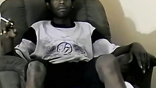 JoeSchmoeXXX.com - Wooly black boy drains off his awesome trouser snake with feisty masturbates