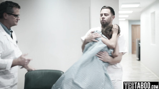 Hefty funbags COUGAR has 3some in clinic