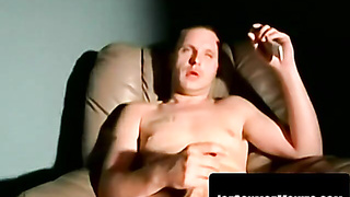 Bony twunk trims dick for sweat-soaked jerkoff vid