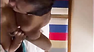 Indian Slender Wifey Deep throat and Standing Nailing