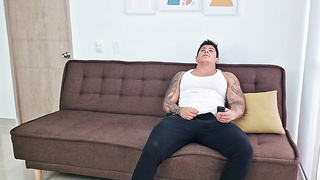 Buxom Cougar Surprises Her Son With A Blow-job And Sits On His Rod