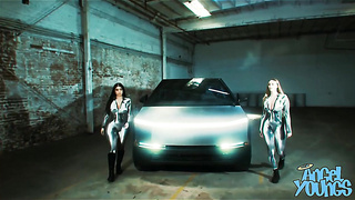 Futuristic Cyber Van 3some with Angel Youngs and Violet Myers (Alex Jones)