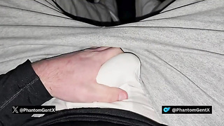 Steamy fellow drains off in his buddys van and jizzes