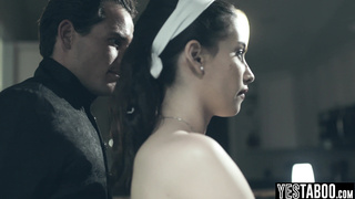 Lil' virgin nubile rewarded with massive meatpipe