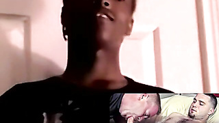 JoeSchmoeXXX.com - Hefty guy helps youngster unwind by fellating his fat black sausage deftly