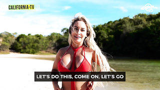 Iara Ferreira Steals The Display On Reality TV: Magnificent Blond Flaunts Her Massive Hooters, Ideal Bum, And Wonderful Gash In A Naked Beach Episode - Light-haired Moment