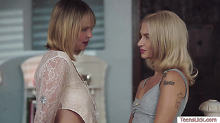 Enjoy this teenie stepsisters slurp each others poon