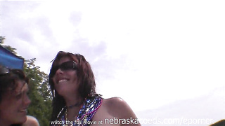 Real Filthy Soiree Ladies On The Lake Munching Labia And Lezzing Out For The First-ever Time In Their Lives - Samantha Parker
