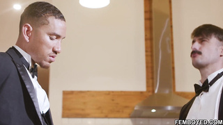 Pretty Tiny Femboy gets 2 knobs at once