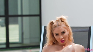 Pretty Kenzie Anne Milking In A Luxury Yard