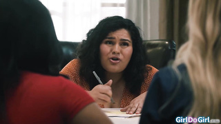 Slurping stepmoms caboose in educators office