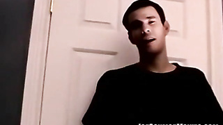 Crazy teenage faps pulsating knob while deep throating penis