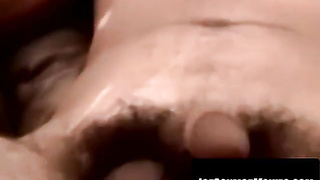 Crazy teenage faps pulsating knob while deep throating penis