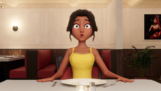 Private Service ● Restaurant Bliss: Big-titted Waitress Deepthroats Ladyboy Pink cigar Under Table (4K Cartoon)