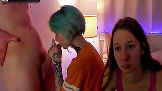 space_mouse camgirl and Mates oral pleasure interchange two