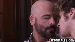 Wavy haired Calvin Banks takes hold of my bootie for tough shoving